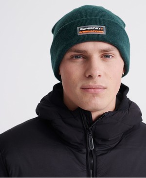 Superdry International Férfi Kötött Sapka MélyZöld | LONIF0784